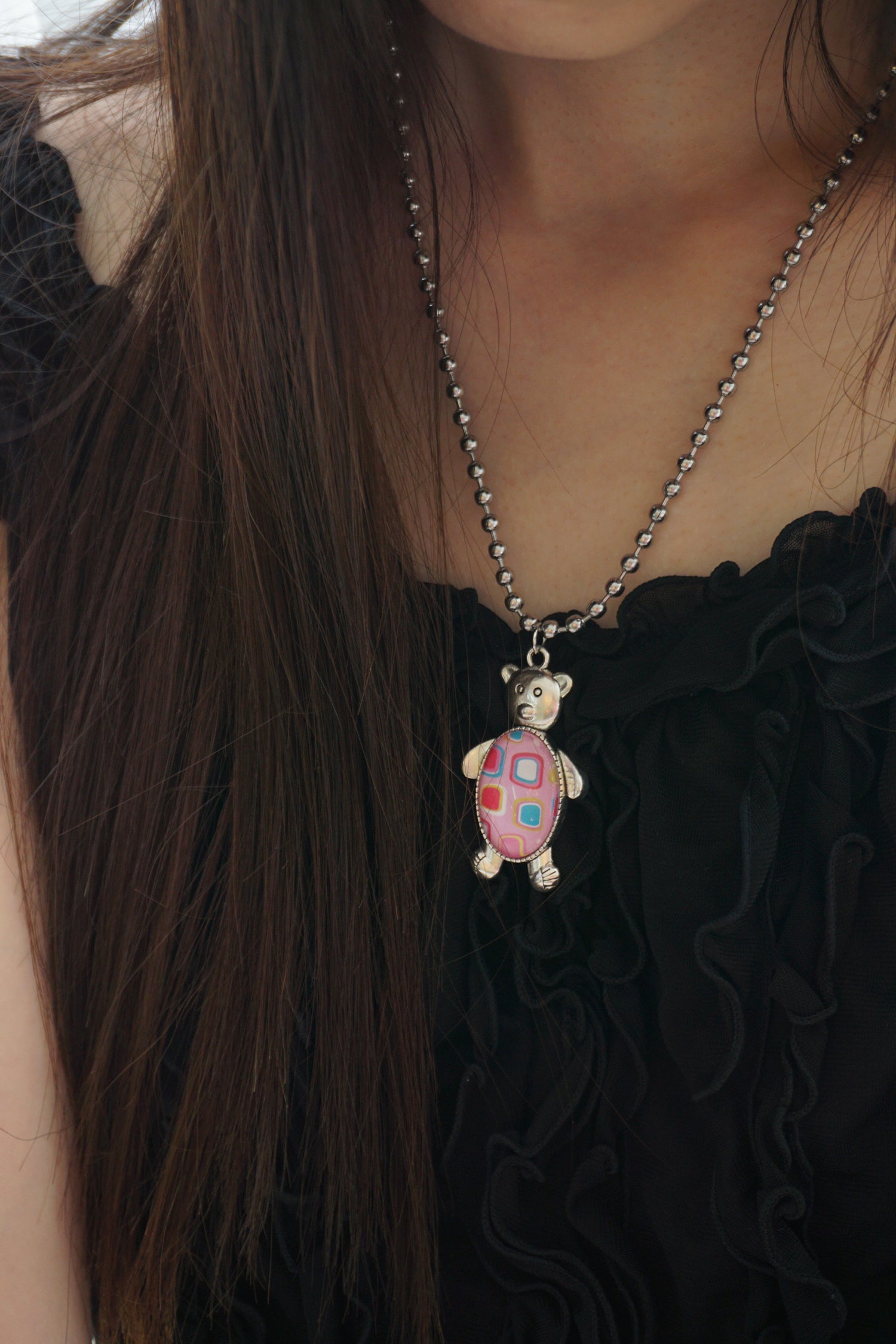 TEDDY SQUARE PATTERN BALL CHAIN