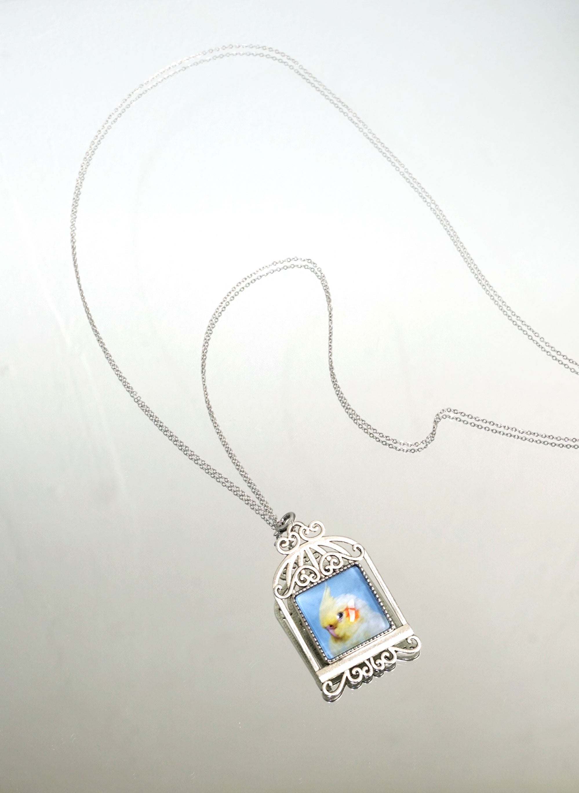 BIRDCAGE BROOCH+NECKLACE (5 COLORS)