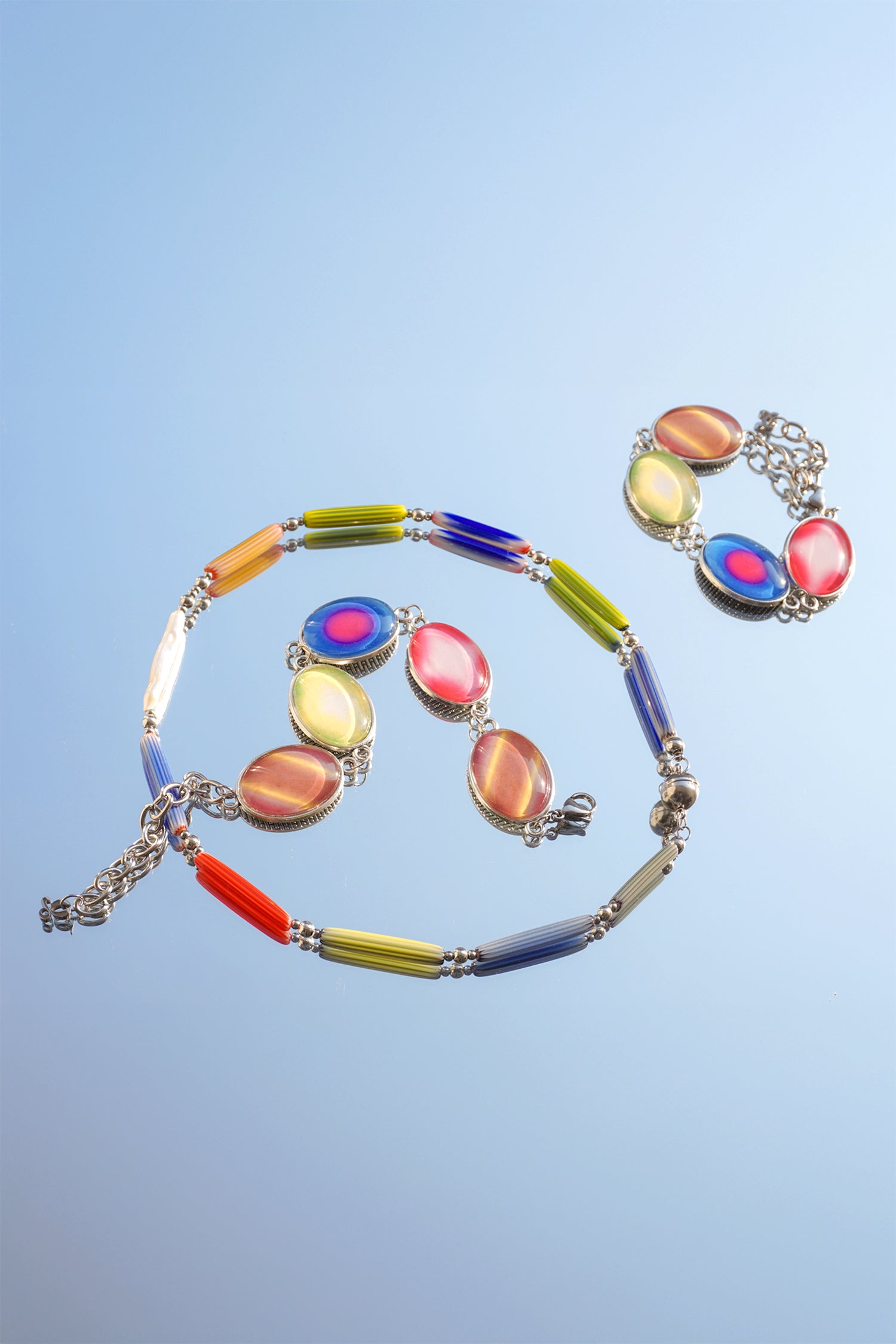 RAINBOW GLASS BEADS NECKLACE
