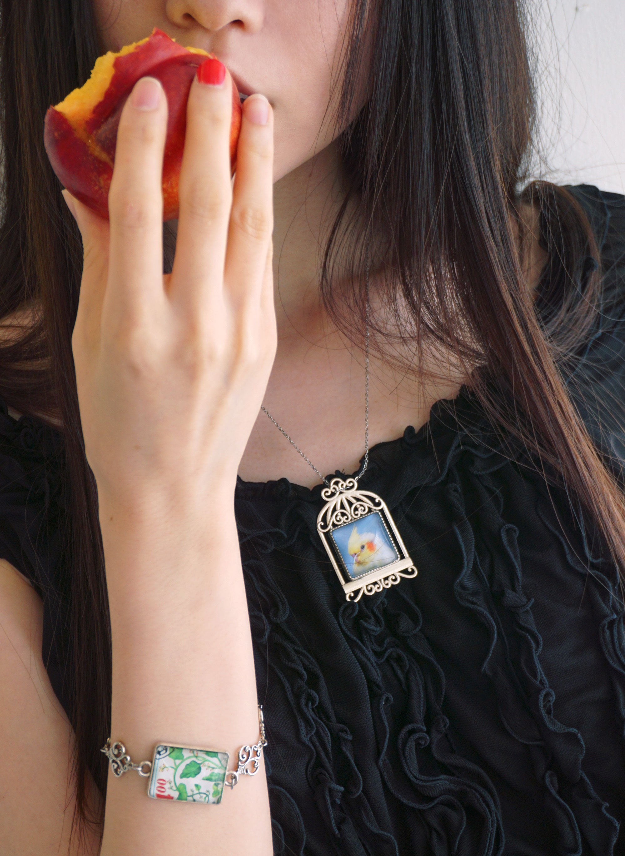 BIRDCAGE BROOCH+NECKLACE (5 COLORS)